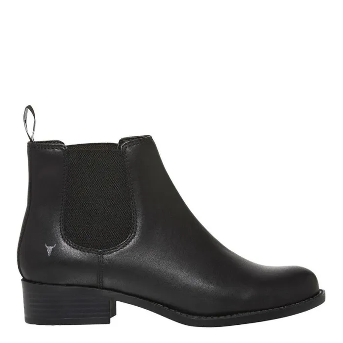 Boots Women Windsor Smith AMELIA BLACK LEATHER BOOTS