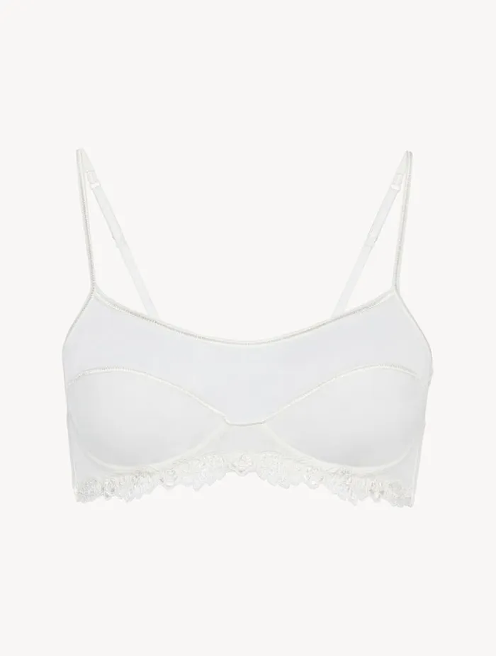 Bralette In Offwhite Stretch Tulle Lingerie La Perla Bandeau