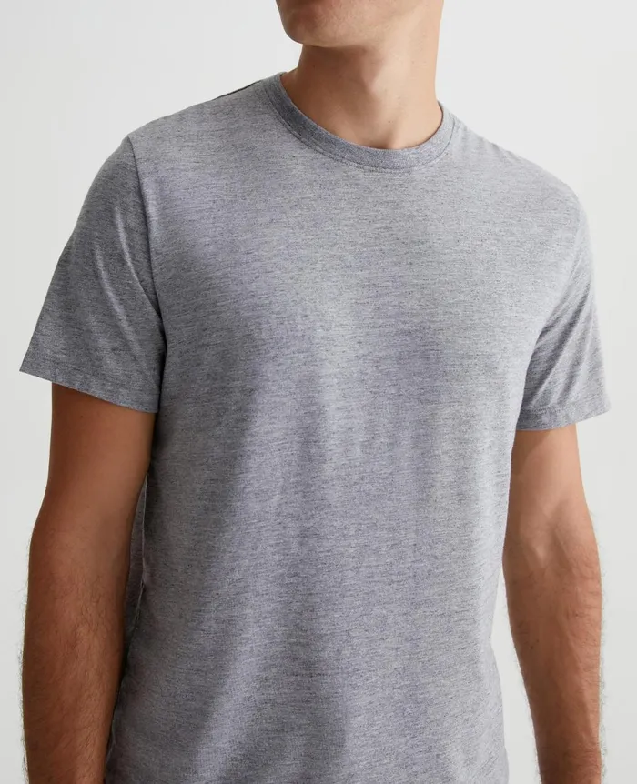 Bryce Crew Heather Grey Men AG Jeans Tees Bryce Crew Heather Grey Men AG Jeans Tees