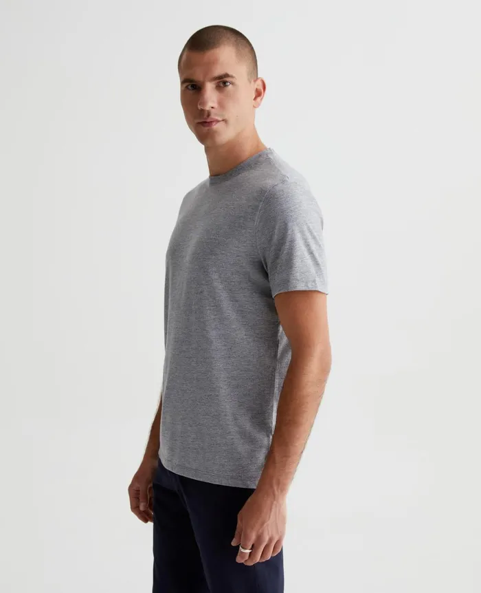 Bryce Crew Heather Grey Men AG Jeans Tees Bryce Crew Heather Grey Men AG Jeans Tees