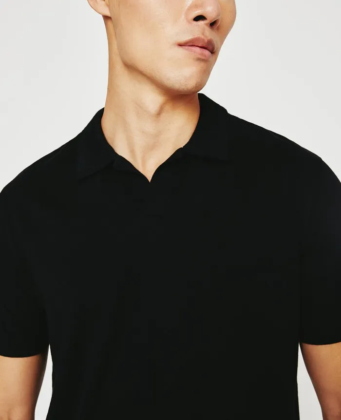 Bryce Johnny Collar True Black Men AG Jeans Polos Bryce Johnny Collar True Black Men AG Jeans Polos