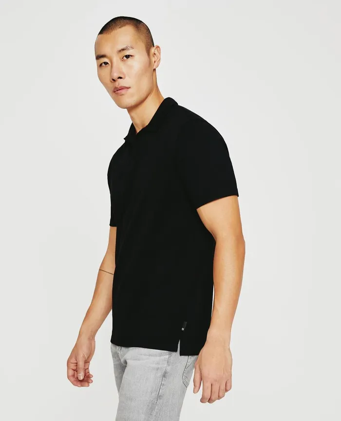 Bryce Johnny Collar True Black Men AG Jeans Polos Bryce Johnny Collar True Black Men AG Jeans Polos