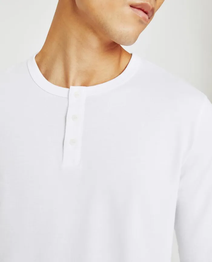 Bryce Long Sleeve Henley True White Men AG Jeans Tees Bryce Long Sleeve Henley True White Men AG Jeans Tees