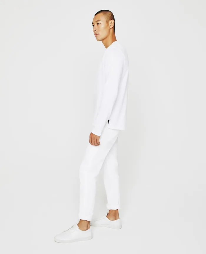 Bryce Long Sleeve Henley True White Men AG Jeans Tees Bryce Long Sleeve Henley True White Men AG Jeans Tees