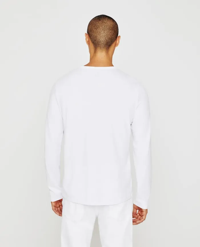 Bryce Long Sleeve Henley True White Men AG Jeans Tees Bryce Long Sleeve Henley True White Men AG Jeans Tees
