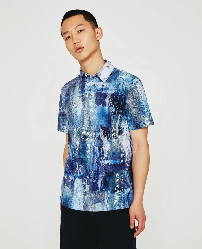 Bryce Polo Washed Denim multi Color Men AG Jeans Polos