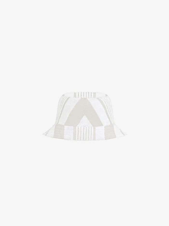 Bucket Hat In Cotton Towelling With Stripes Ivory Men Givenchy Beanies and Caps