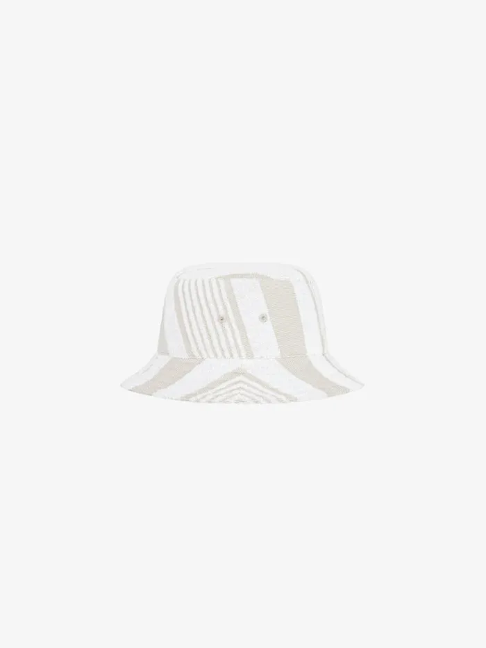 Bucket Hat In Cotton Towelling With Stripes Ivory Men Givenchy Beanies and Caps