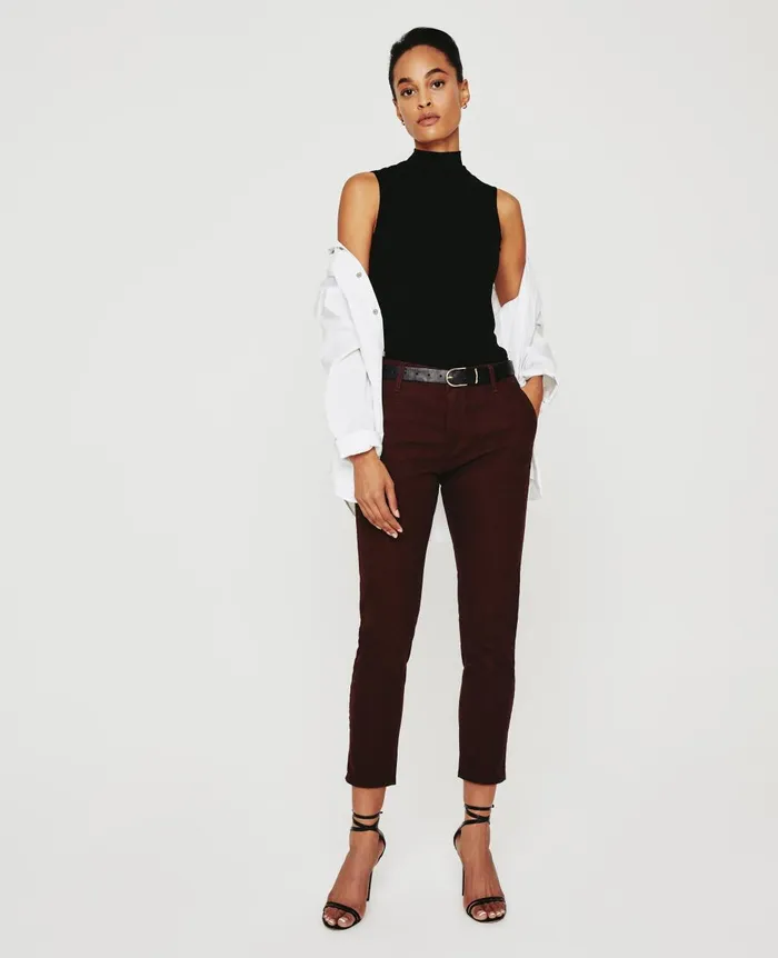 Caden Dark Sangria Women AG Jeans Pants