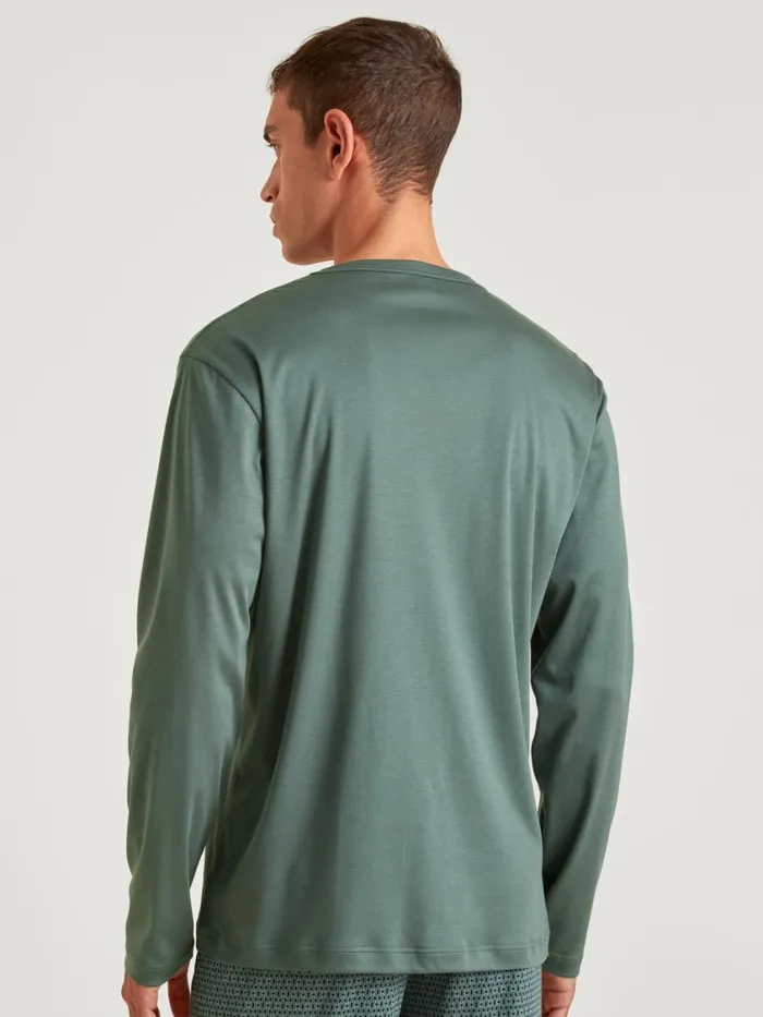 CALIDA Pyjama Tops Men Shirt Long Sleeve Dark Glen