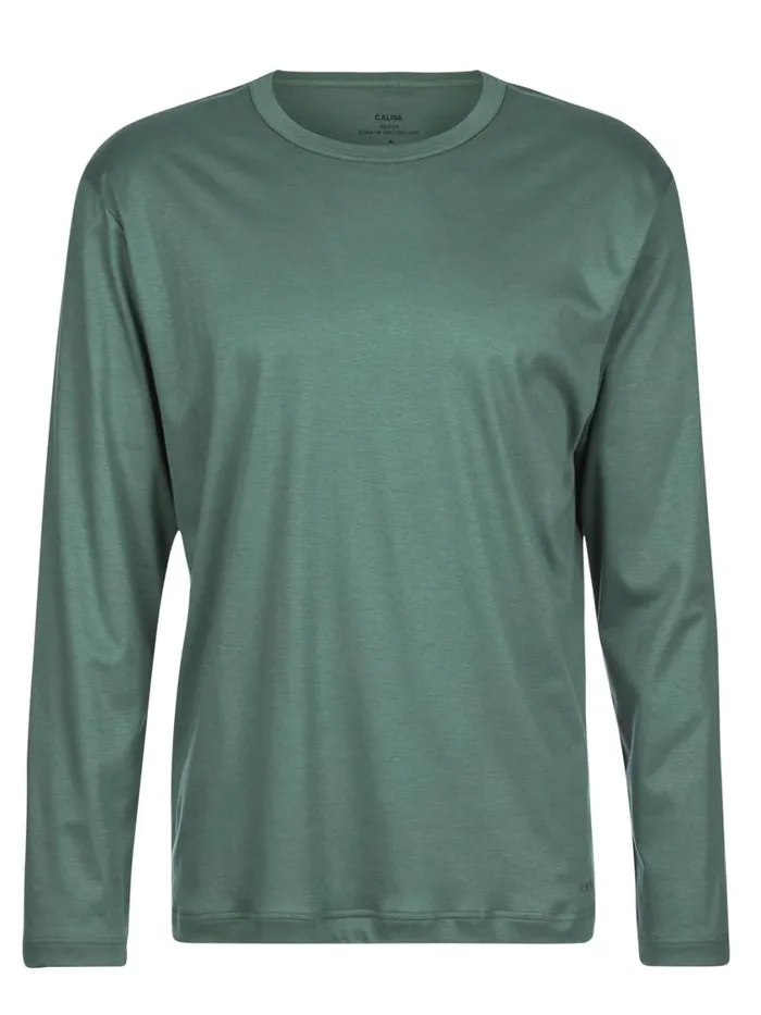 CALIDA Pyjama Tops Men Shirt Long Sleeve Dark Glen