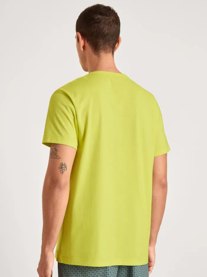 CALIDA Pyjama Tops Men Shirt Short Sleeve Lemonade Green