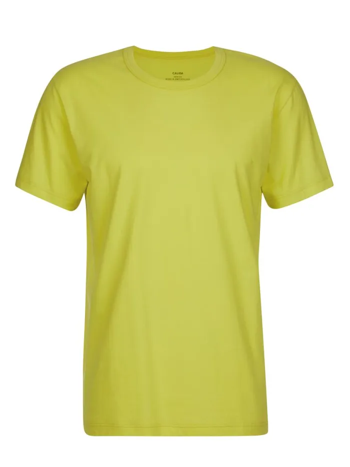 CALIDA Pyjama Tops Men Shirt Short Sleeve Lemonade Green
