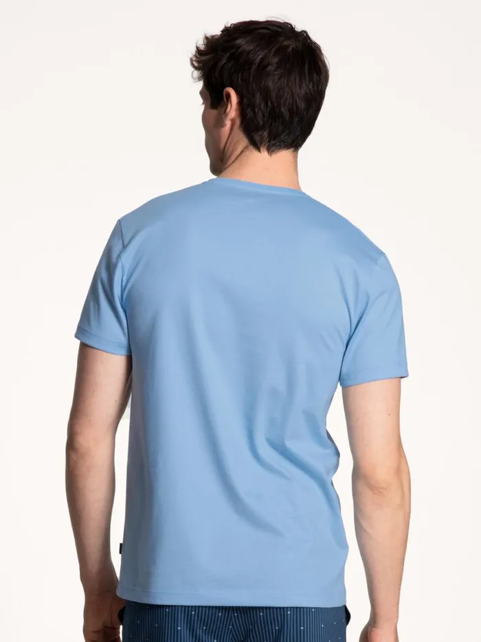 CALIDA Pyjama Tops Men Vshirt Placid Blue