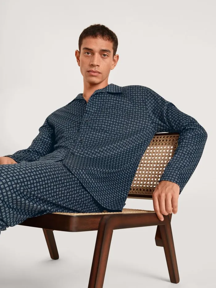CALIDA Pyjamas Men Pyjama Buttoned Dark Sapphire
