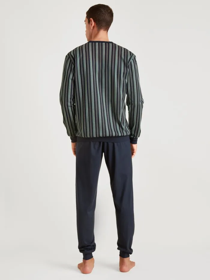 CALIDA Pyjamas Men Pyjama With Cuff Blue Night