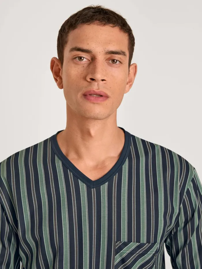 CALIDA Pyjamas Men Pyjama With Cuff Blue Night