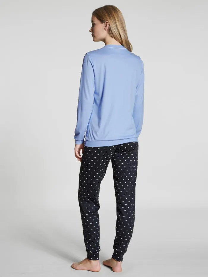 CALIDA Pyjamas Women Pyjama With Cuff Dark Lapis Blue