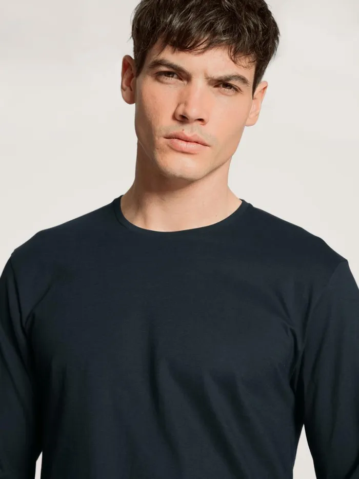 CALIDA Shirts Men Shirt Long Sleeve Dark Sapphire