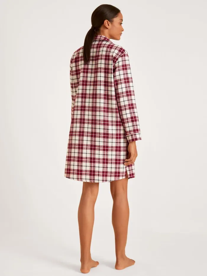 CALIDA Warming Nightwear Women Flannel Nightdress Length 95 Cm Rio Red