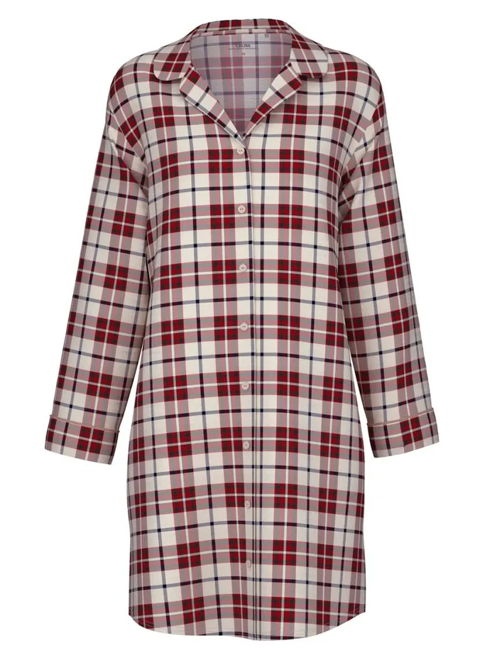 CALIDA Warming Nightwear Women Flannel Nightdress Length 95 Cm Rio Red