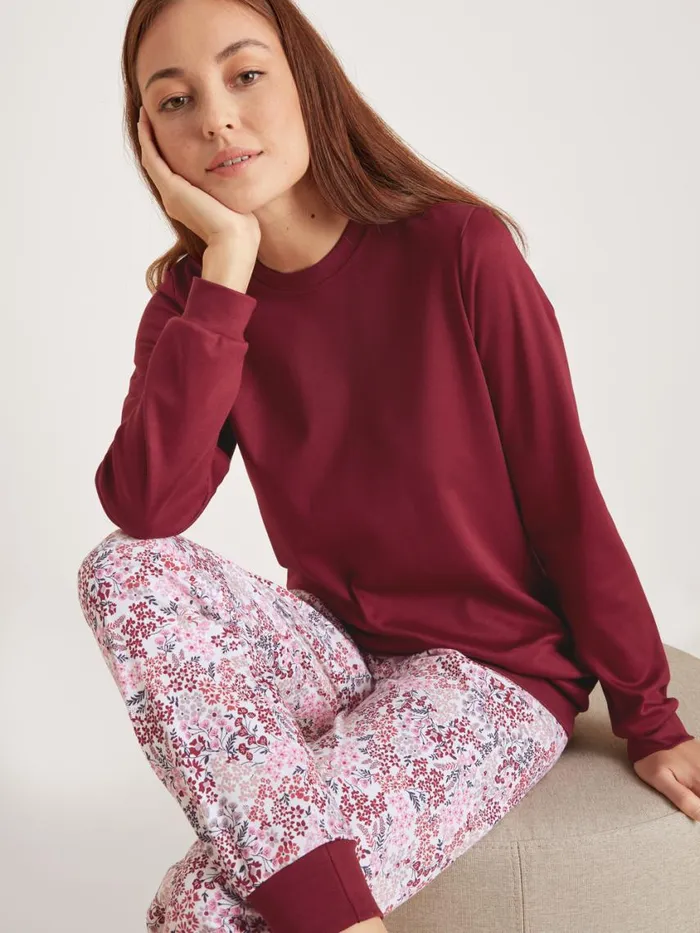 CALIDA Warming Nightwear Women Pyjama With Cuff Mars Red