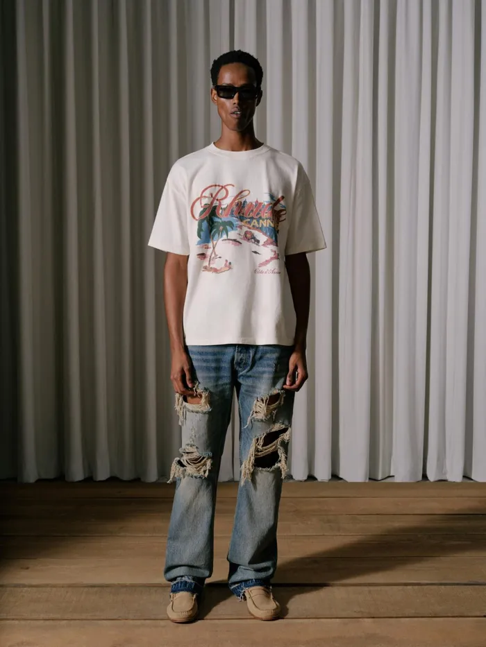 CANNES BEACH TEE Men Rhude Tees CANNES BEACH TEE Men Rhude Tees