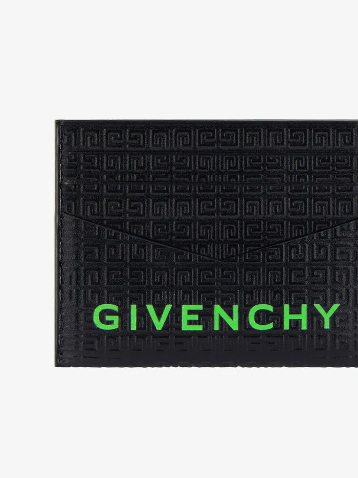 Card Holder In 4g Micro Leather Blackgreen Men Givenchy Wallets and Card Holders