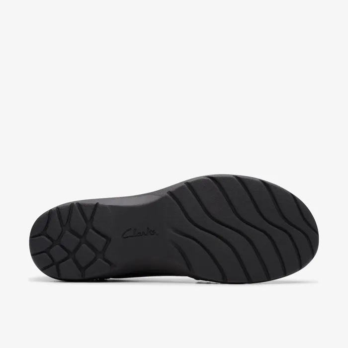 Carleigh Eliza Black Leather Women Clarks Flats