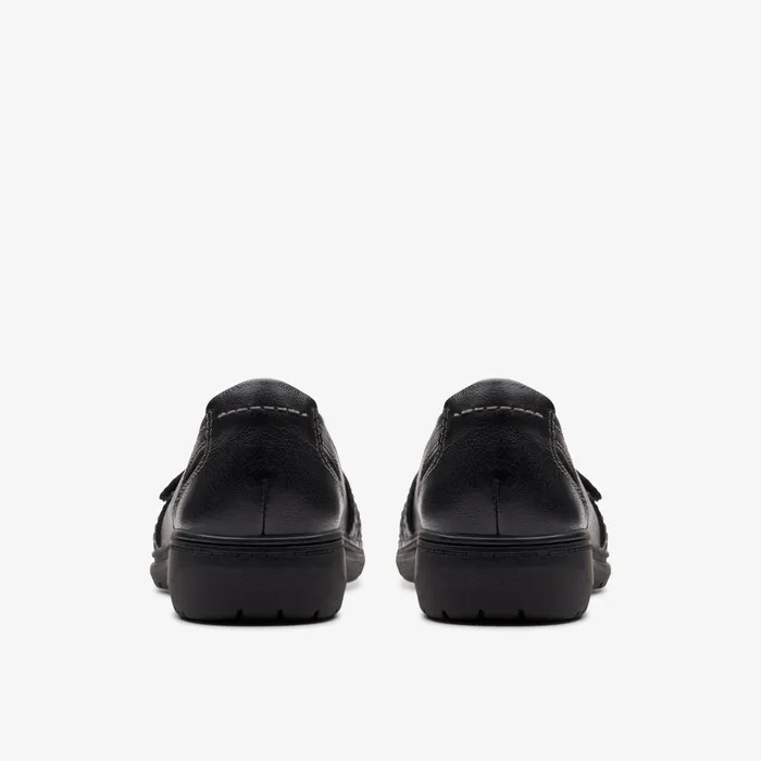 Carleigh Eliza Black Leather Women Clarks Flats