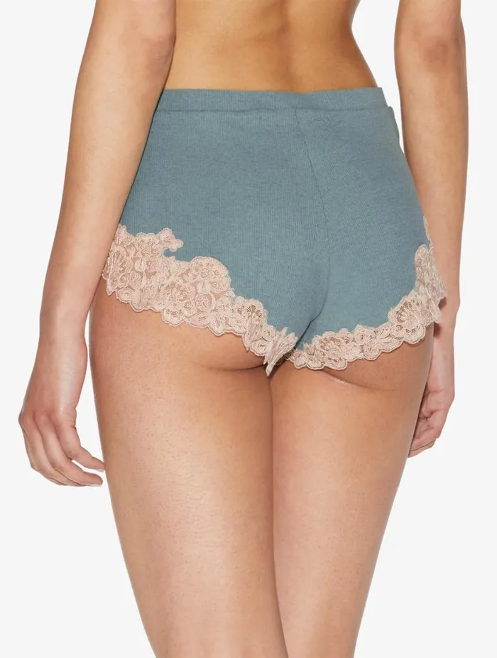Cashmere Blend Ribbed Sleep Shorts In Sleepy Dream With Frastaglio Sleepwear La Perla Pajamas