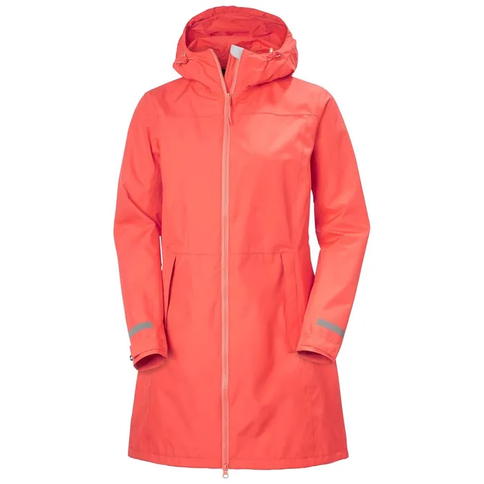 Casual Jackets Women Helly Hansen W LISBURN RAINCOAT 271 Hot Coral