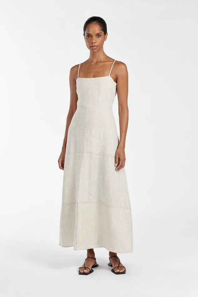 CATIE NATURAL PATCHWORK MIDI DRESS Women DISSH Midi Dresses