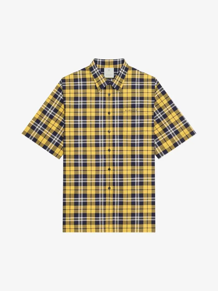 Checked Shirt In Cotton Dark Yellow Men Givenchy Shirts