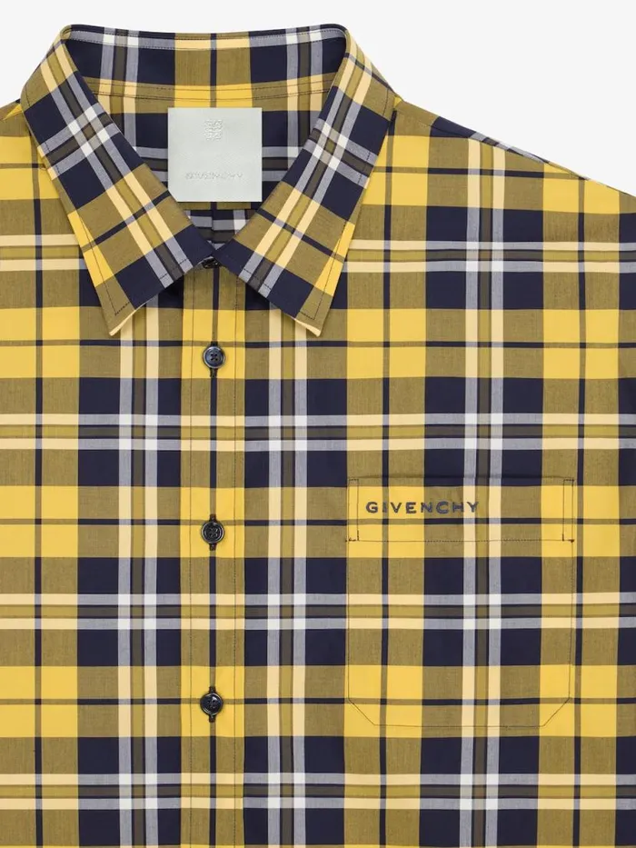 Checked Shirt In Cotton Dark Yellow Men Givenchy Shirts