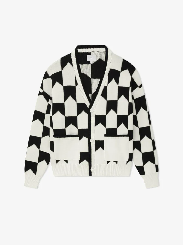 CHEVRON CHECKERED KNIT CARDIGAN Men Rhude Luxe Knitwear