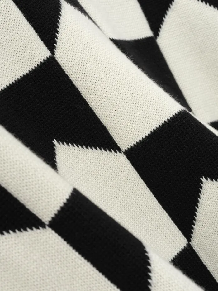 CHEVRON CHECKERED KNIT CARDIGAN Men Rhude Luxe Knitwear CHEVRON CHECKERED KNIT CARDIGAN Men Rhude Luxe Knitwear