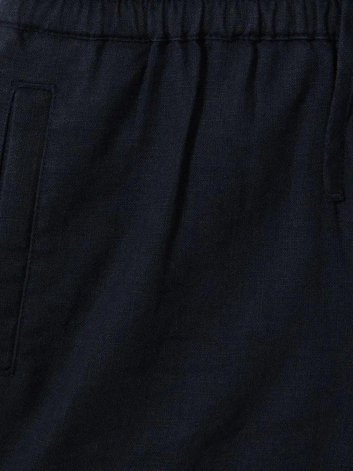 Children Reiss CoOrds Acen Linen Drawstring Shorts Navy