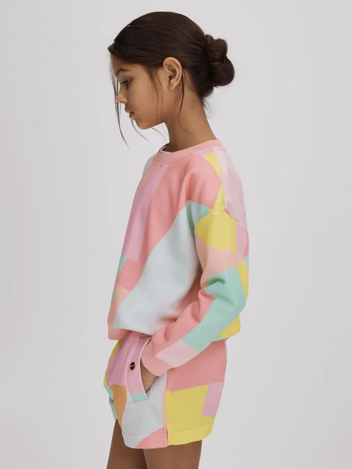 Children Reiss CoOrds Jessie Crew Neck Jumper And Shorts Set Multi