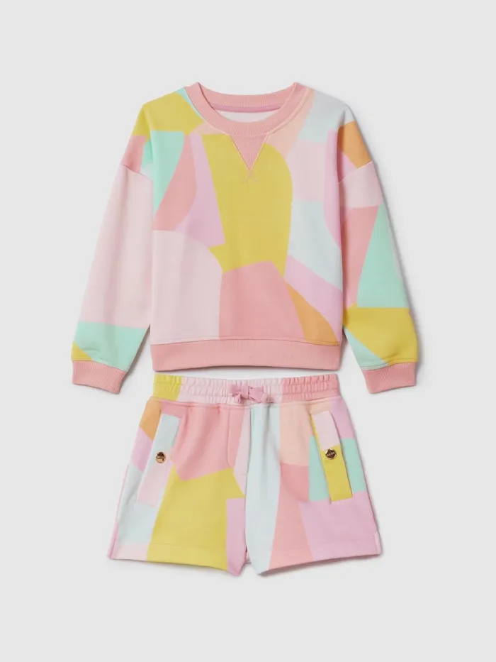 Children Reiss CoOrds Jessie Crew Neck Jumper And Shorts Set Multi