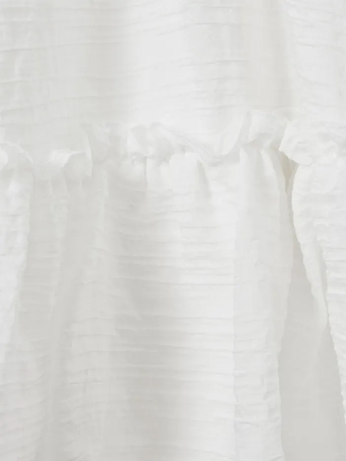 Children Reiss Dresses Emeri Seersucker Bubble Hem Dress Ivory