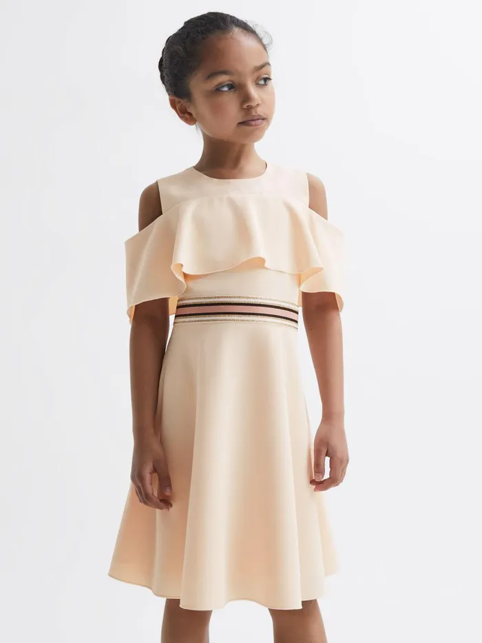 Children Reiss Dresses Paulina OffTheShoulder Dress Pink