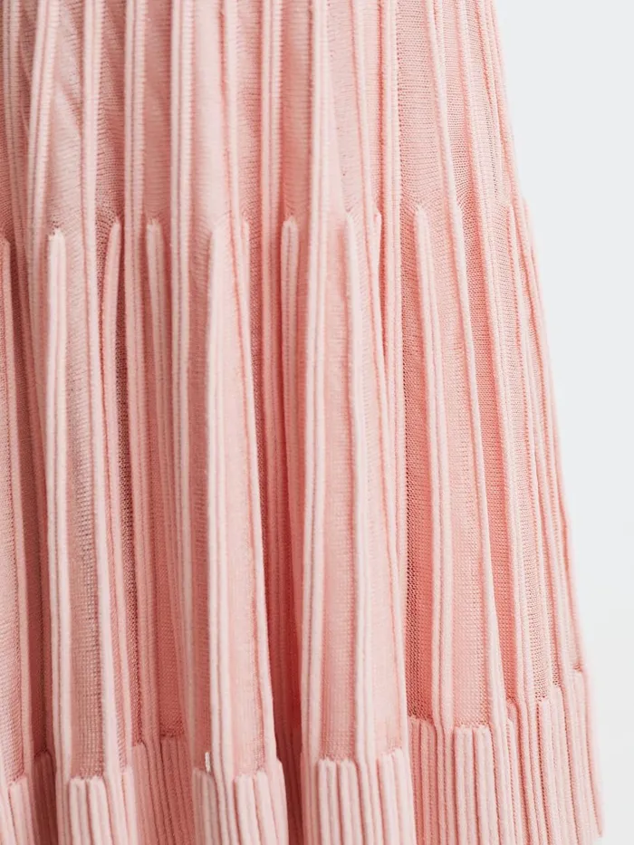 Children Reiss Dresses Teagan Ribbed FitandFlare Dress Pink