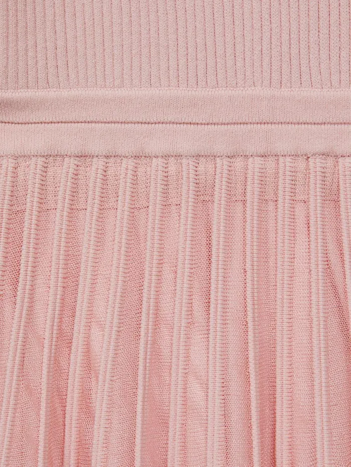 Children Reiss Dresses Teagan Ribbed FitandFlare Dress Pink