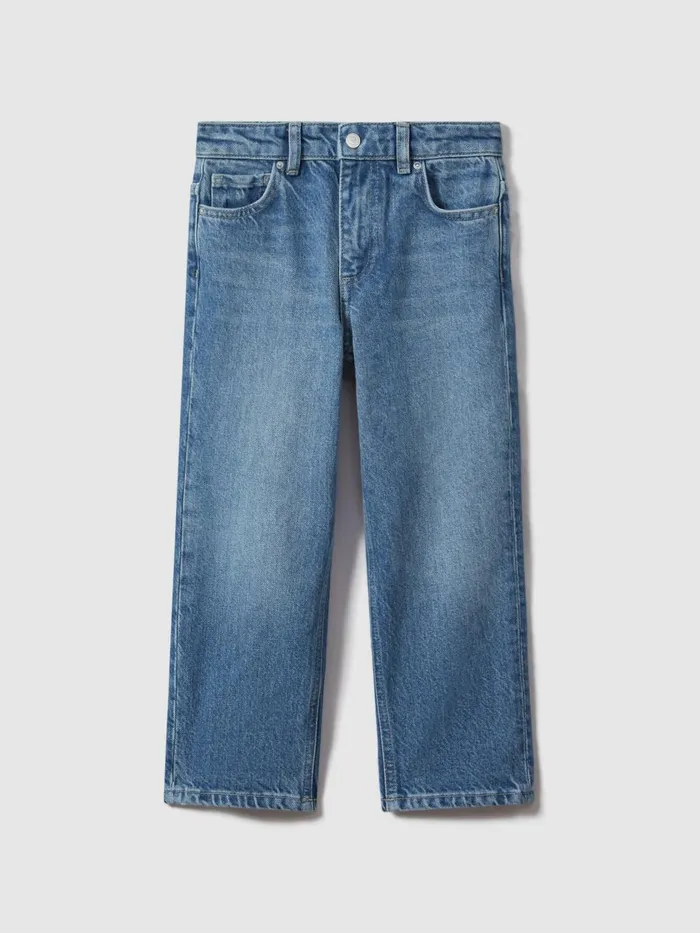 Children Reiss Jeans Ronnie Loose Fit Adjuster Jeans Mid Blue
