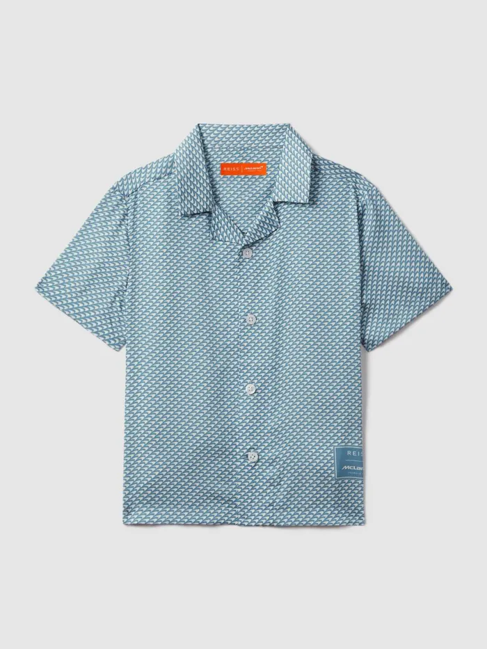 Children Reiss Reiss X Mclaren F1 Team F1 Cuban Collar Shirt Airforce Blue
