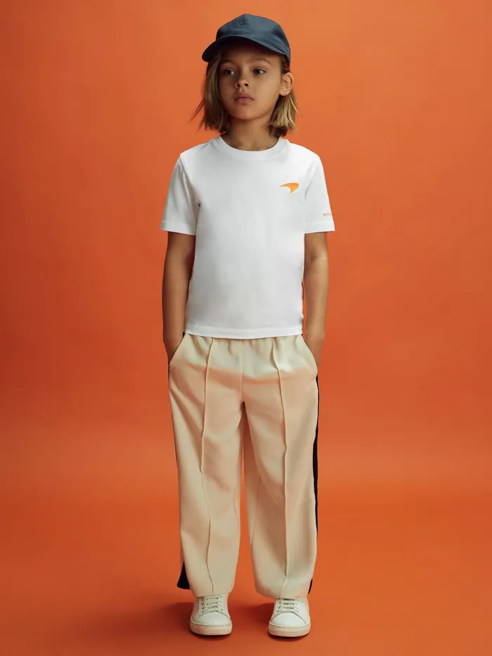 Children Reiss Reiss X Mclaren F1 Team F1 Mercerised Cotton Crew Neck TShirt White