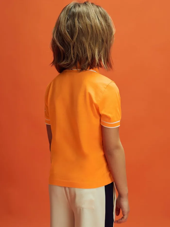 Children Reiss Reiss X Mclaren F1 Team F1 Mercerised Cotton Polo Shirt Papaya