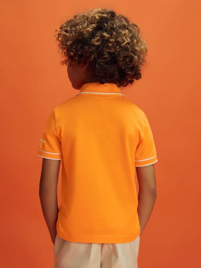 Children Reiss Reiss X Mclaren F1 Team F1 Mercerised Cotton Polo Shirt Papaya