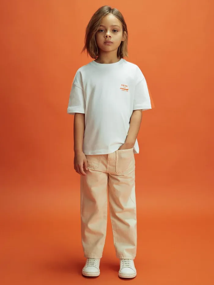 Children Reiss Reiss X Mclaren F1 Team F1 Oversized Cotton Crew Neck TShirt White